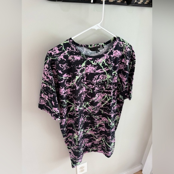 Love Moschino Paint Splatter Tee Shirt Dress - Black/Green/Purple - US Size 2 - Picture 6 of 10